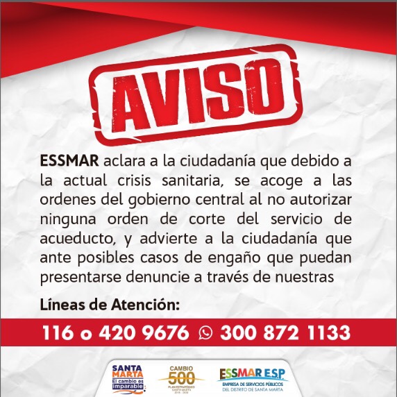 Essmar suspende corte de agua a morosos