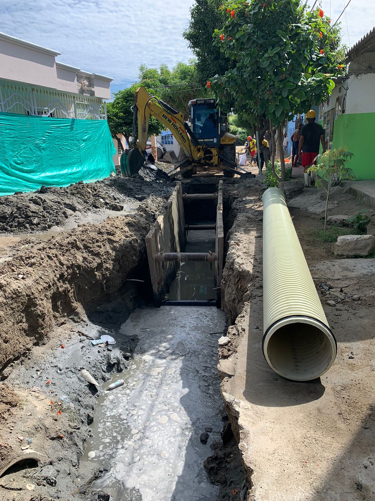 Con un 80% de ejecución, avanzan las obras de reposición del colector Norte en Miguel Pinedo – Pantano