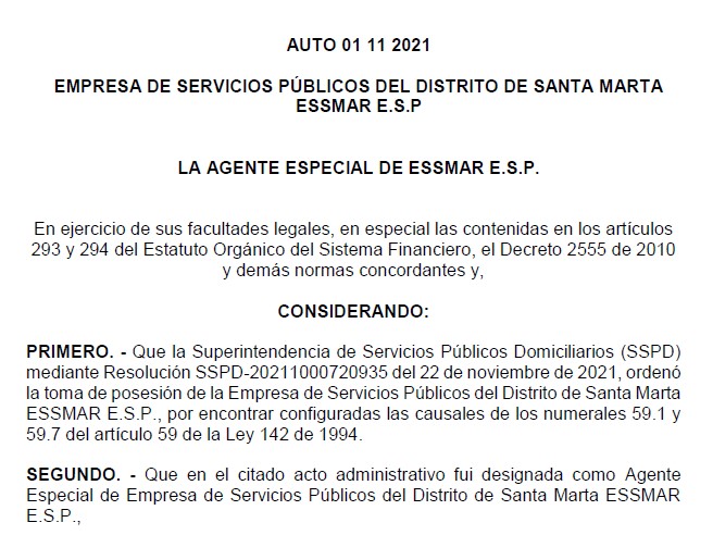 PUBLICACIÓN DEL AUTO 01 11 2021