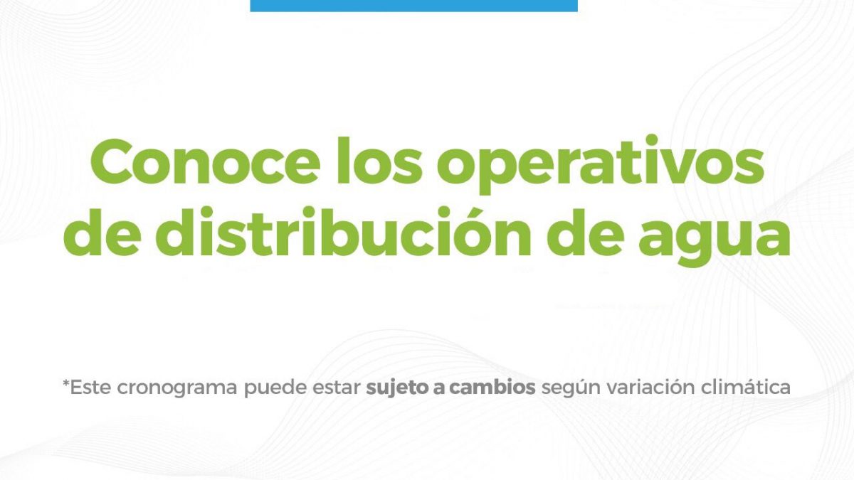 Cronograma de distribución de agua del mes de diciembre