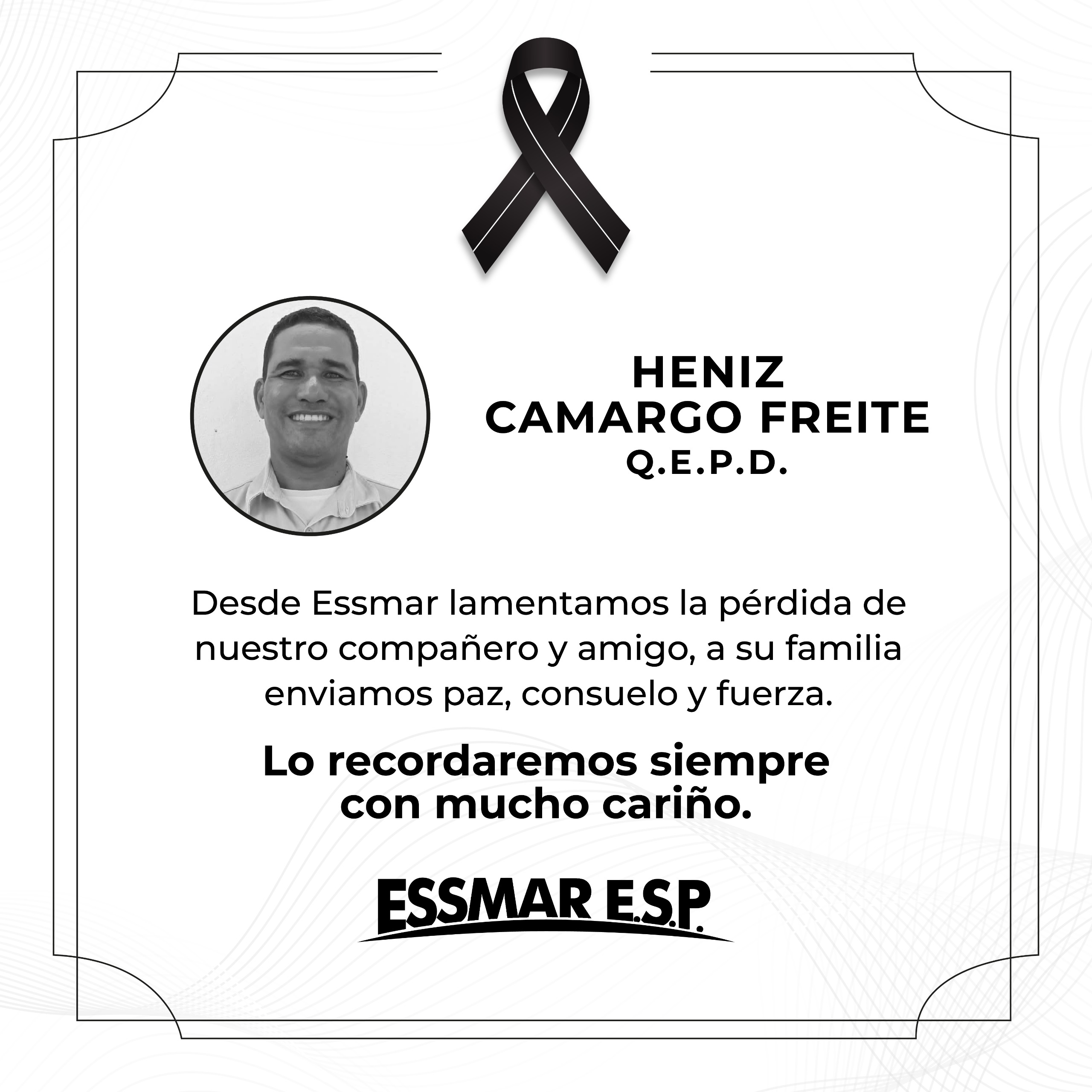 Essmar lamenta fallecimiento del Sr. Heinz Camargo