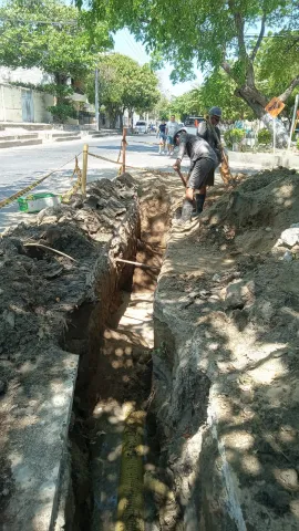 Essmar avanza en un 50% en las obras de reposición de las redes de alcantarillado en Los Almendros