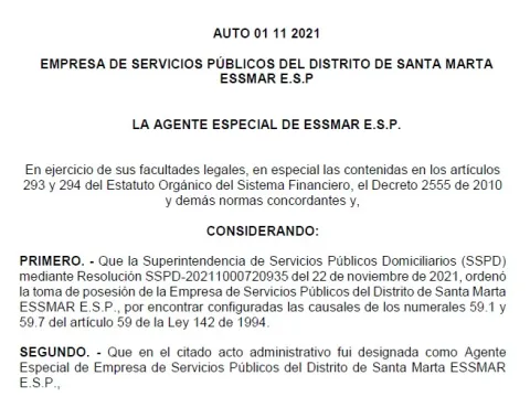 PUBLICACIÓN DEL AUTO 01 11 2021