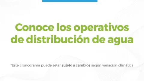 Cronograma de distribución de agua del mes de diciembre