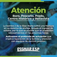 Essmar atiende emergencia en EBAR Norte